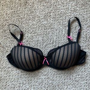 Betsey Johnson Intimates Stocking Stripe Bra - Black
